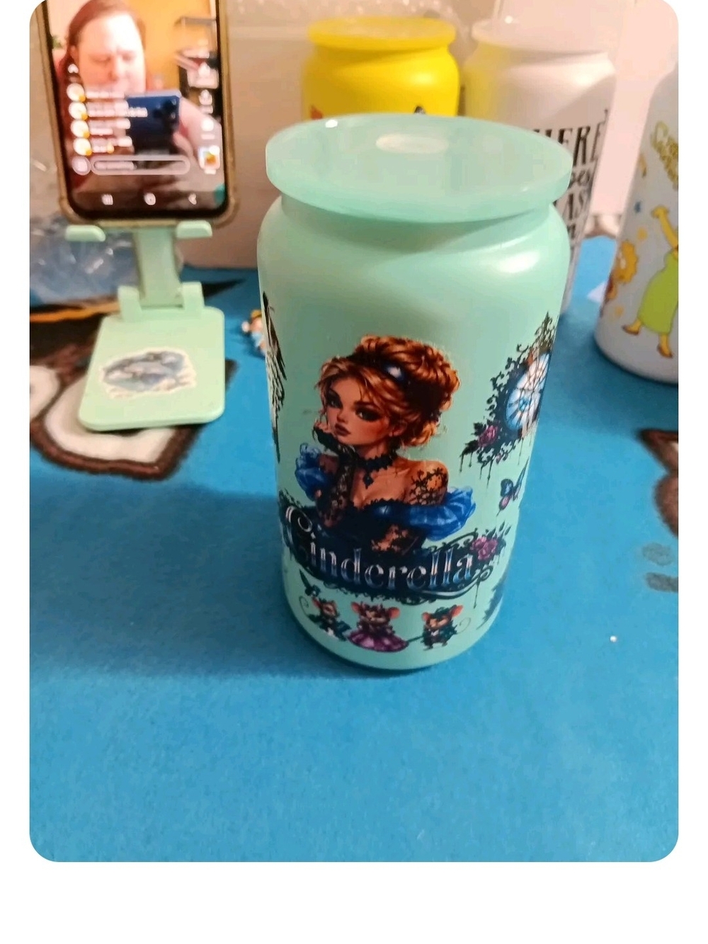 Cinderella Mint Green Decorative Drink Canister